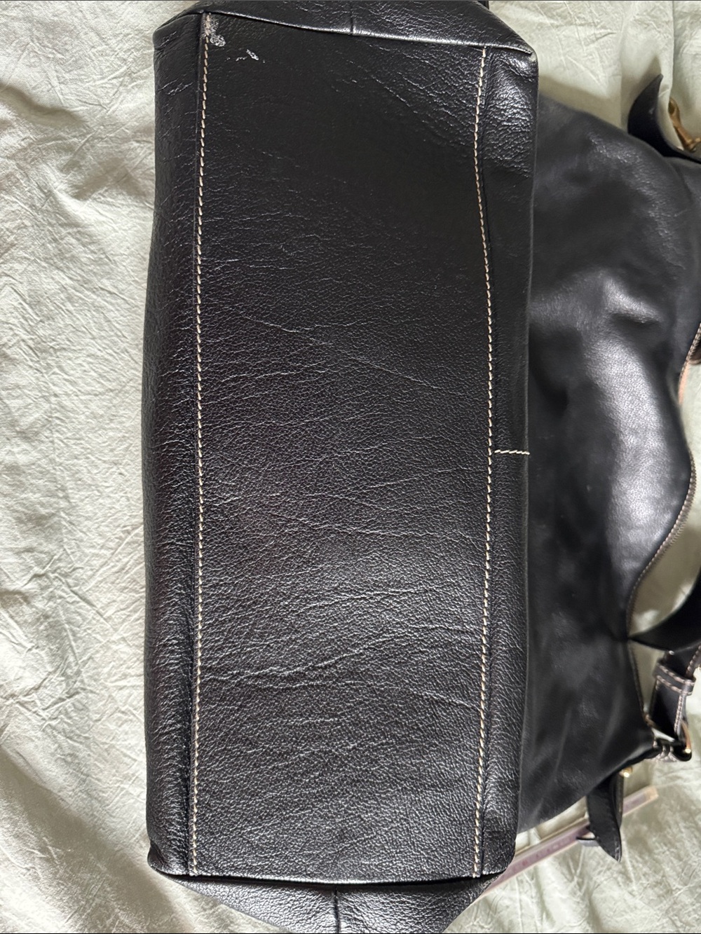 Dooney & Bourke Black Leather Zip Front Hobo Bag - Picture 2 of 7